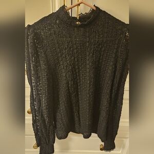Ladies black lace top